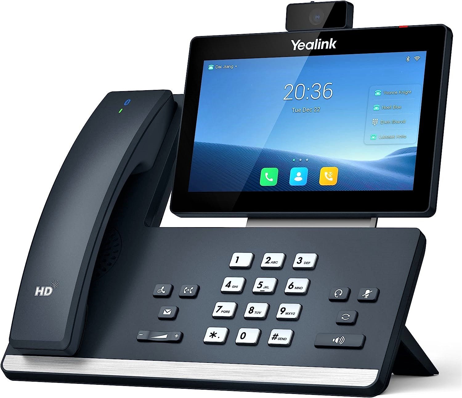 Yealink T58W Pro IP Phone - Corded/Cordless - Corded/Cordless - Wi-Fi, DECT, Bluetooth - Desktop, Wall Mountable - Classic Gray