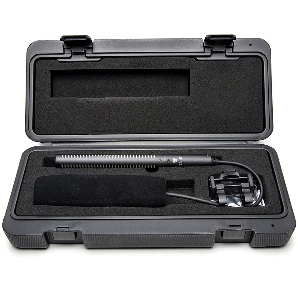 Azden Pro Stereo Shotgun Mic with 5-Pin XLR Output Inside of Soft Carrying Case