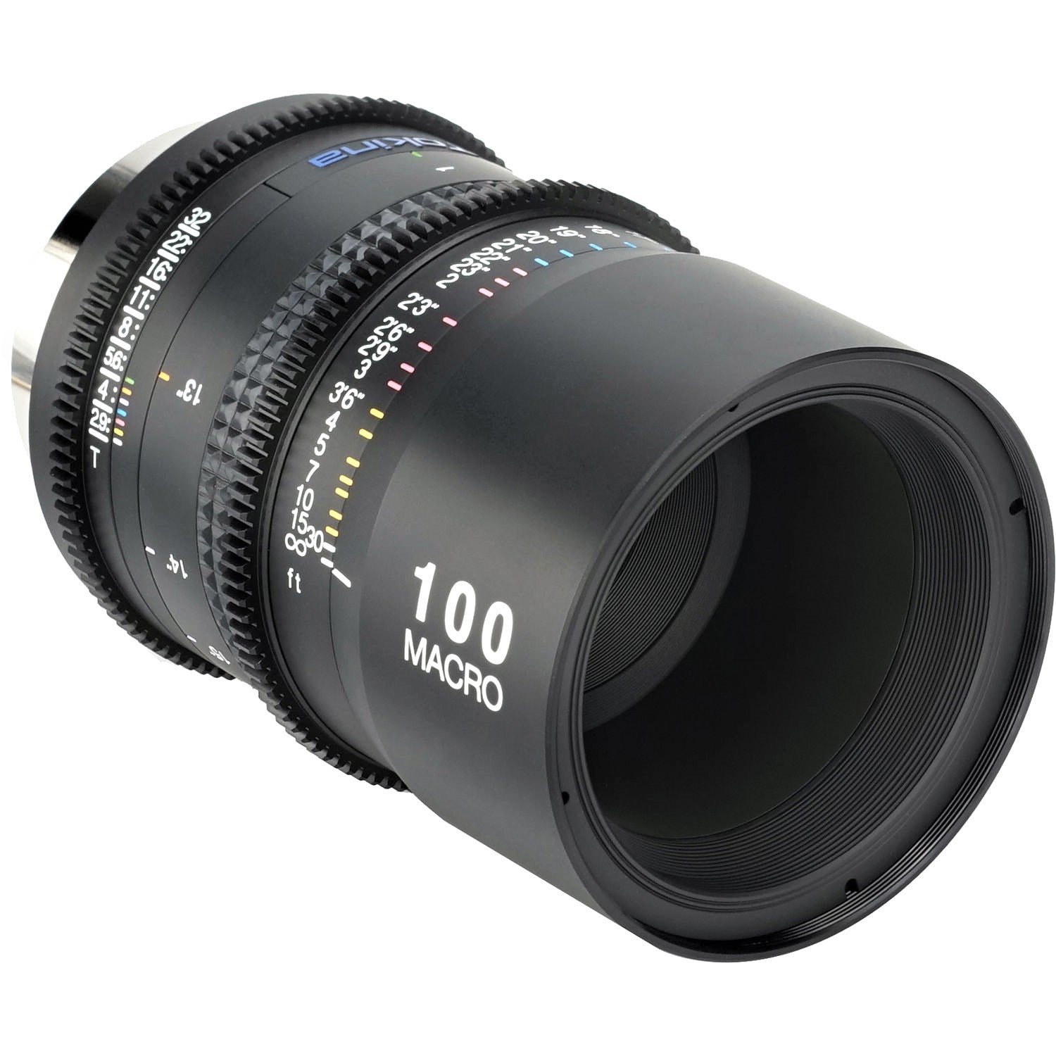 Tokina Cinema AT-X 100mm T2.9 Macro Lens (Nikon F Mount) in a Front-Side View