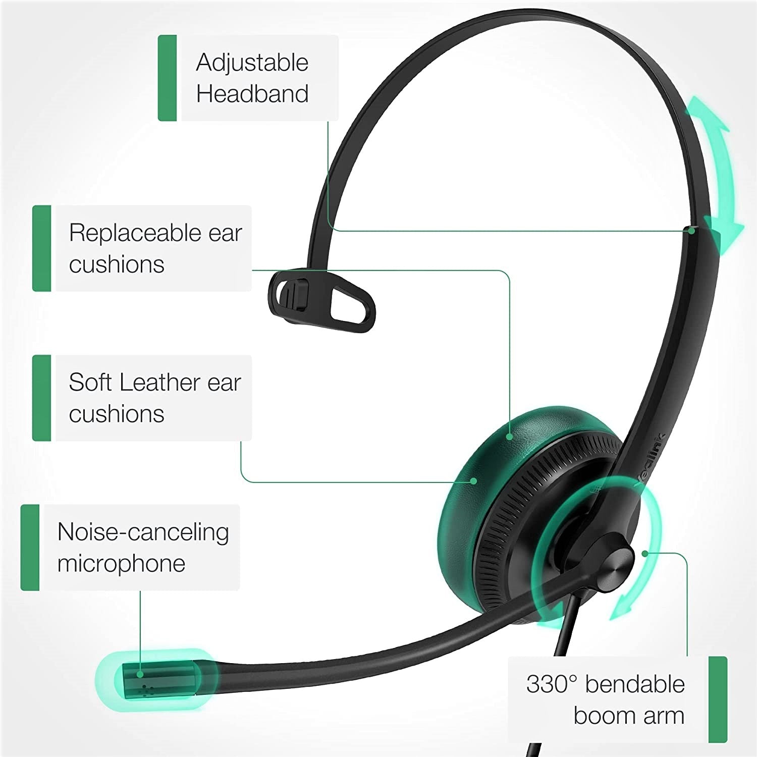 Yealink UH34 SE Mono USB-C Wired Headset - Features