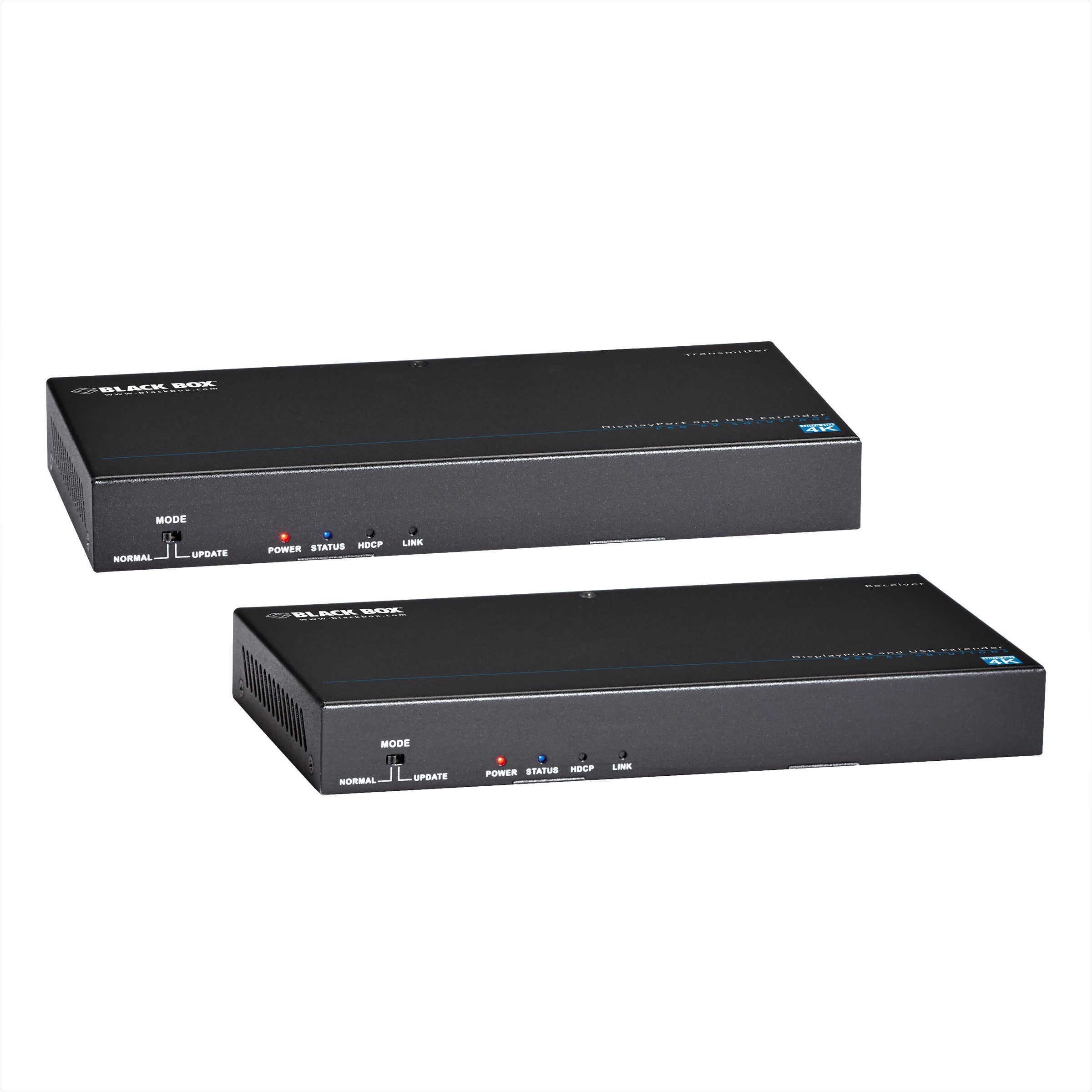Black Box Video Extender - DisplayPort, RS-232, Audio, USB 2.0, 4K