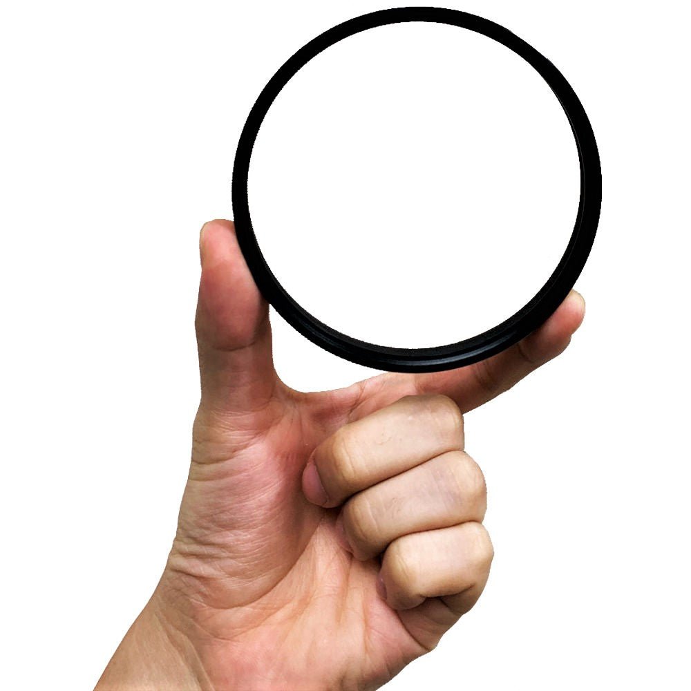 Hand holding a Vazen Step-up Ring for 95mm Screw-in Filters for Vazen 40mm Lens