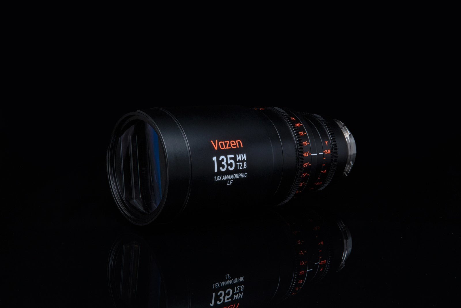 Vazen 135mm T2.8 1.8X Anamorphic Lens in a Front-Side View
