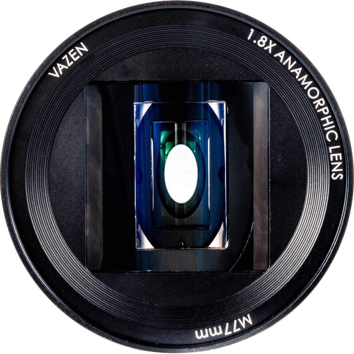 Vazen 28mm T/2.2 1.8X Anamorphic Lens for MFT Camera in a Front Close-Up View