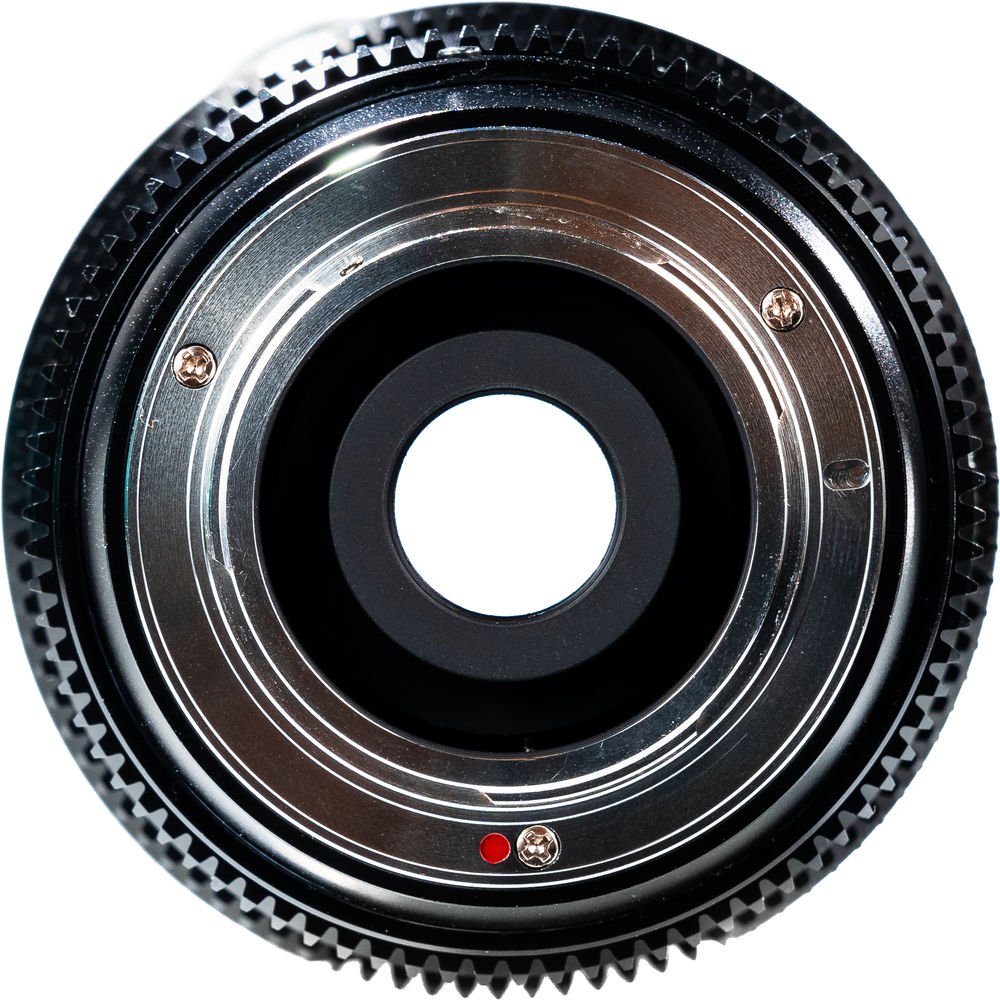 Vazen 28mm T/2.2 1.8X Anamorphic Lens for MFT Camera in a Back Close-Up View