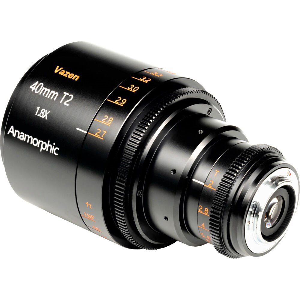 Vazen 40mm T/2 1.8X Anamorphic Lens (RF Mount, Amber Flare) in a Back-Side View