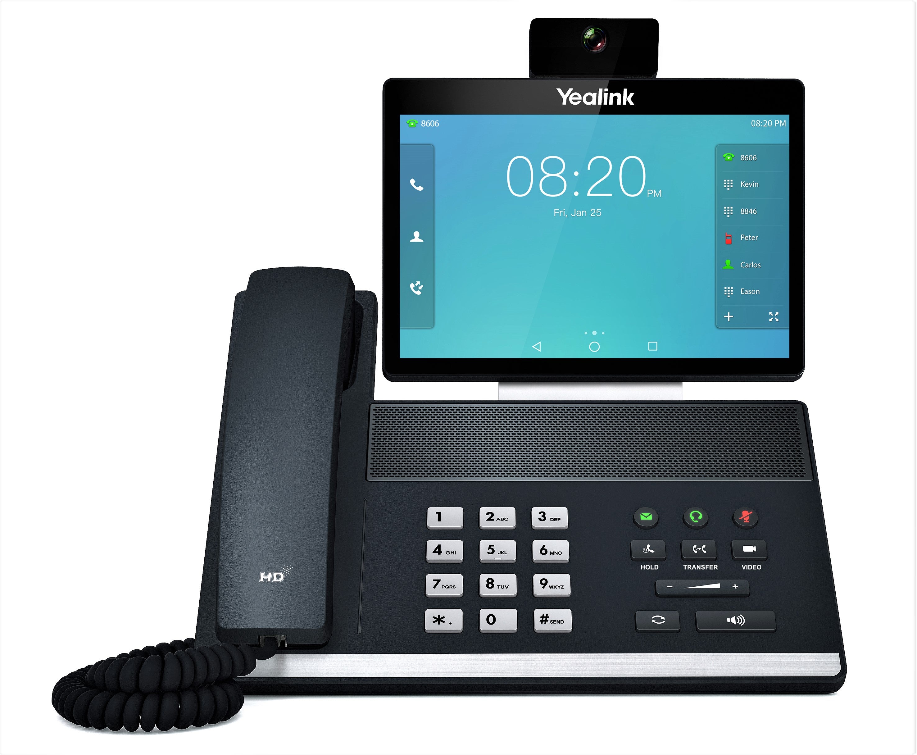 Yealink VP59 Smart Video IP Phone, 16 VoIP Accounts. 8-Inch Adjustable Color Touch Screen. Dual USB 2.0, 802.11ac Wi-Fi, Dual-Port Gigabit Ethernet, 802.3af PoE, Power Adapter Not Included (SIP-VP59)