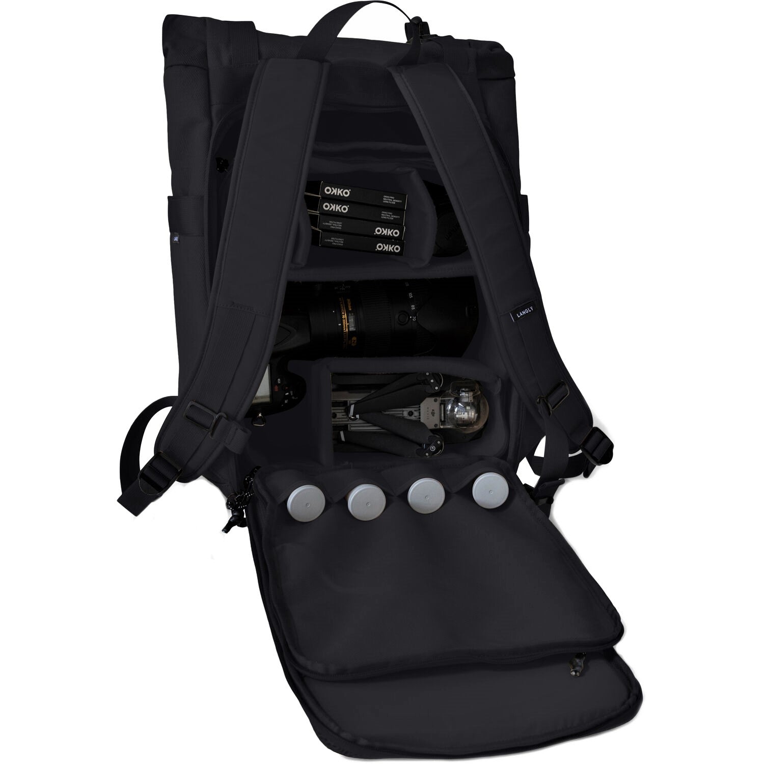 Langly Weekender Backpack with Camera Cube (Black)