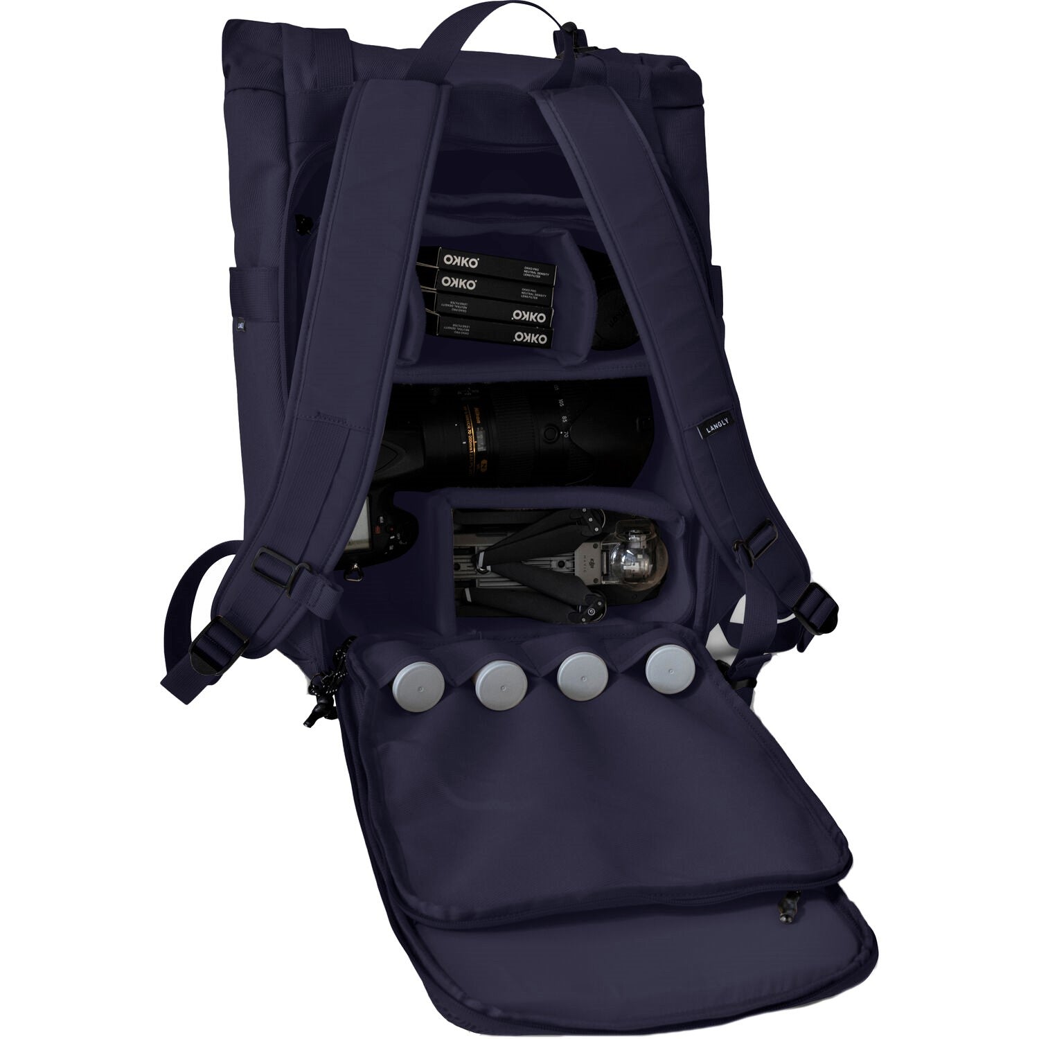 Langly Weekender Backpack with Camera Cube (Navy)