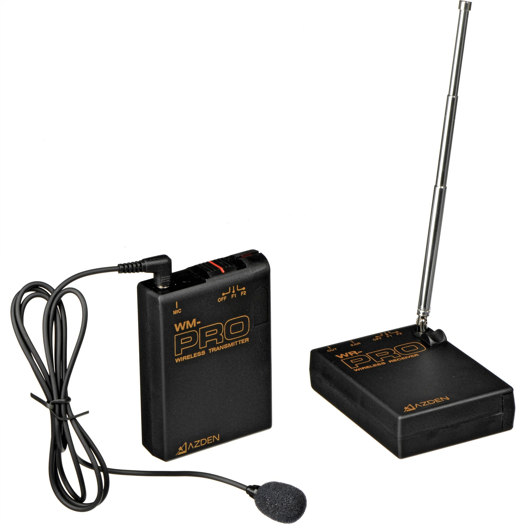 Azden Bodypack Transmitter and Wireless Receiver with Omni Lavalier Mic (169 & 170 MHz)
