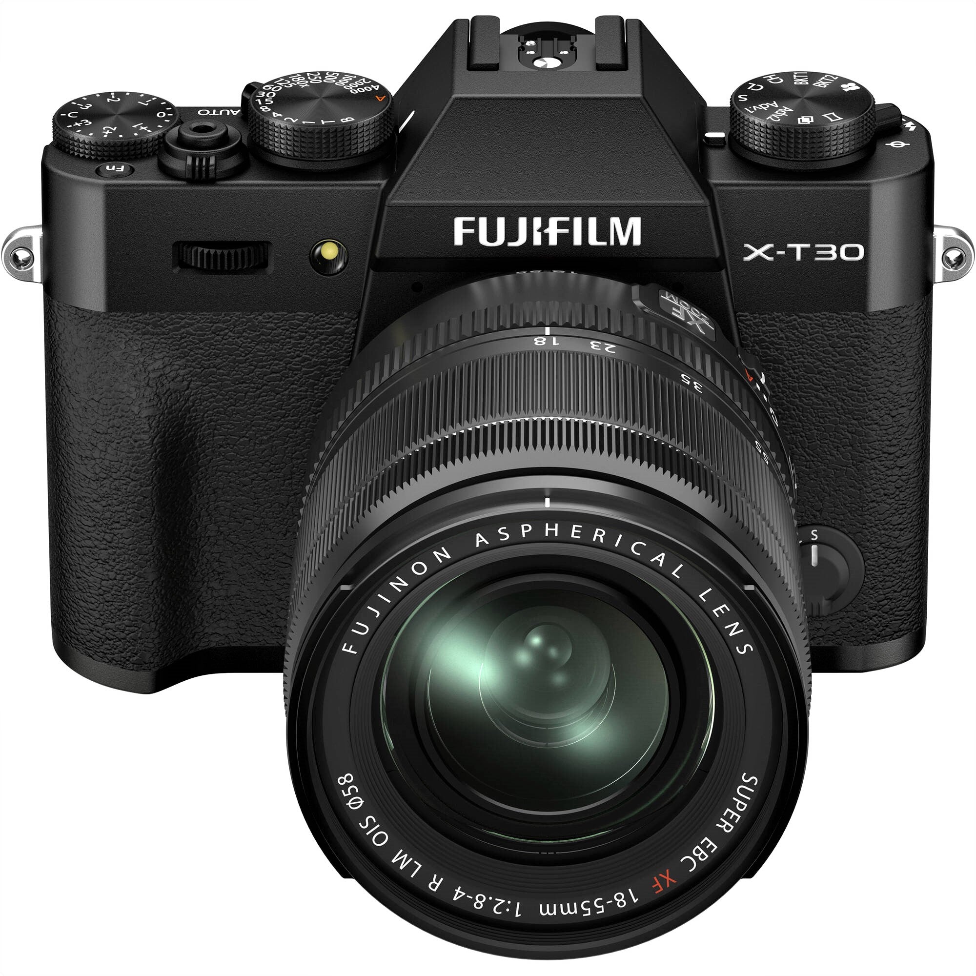Fujifilm X-T30 II Mirrorless Camera with 18-55mm Lens (Black) - Front View