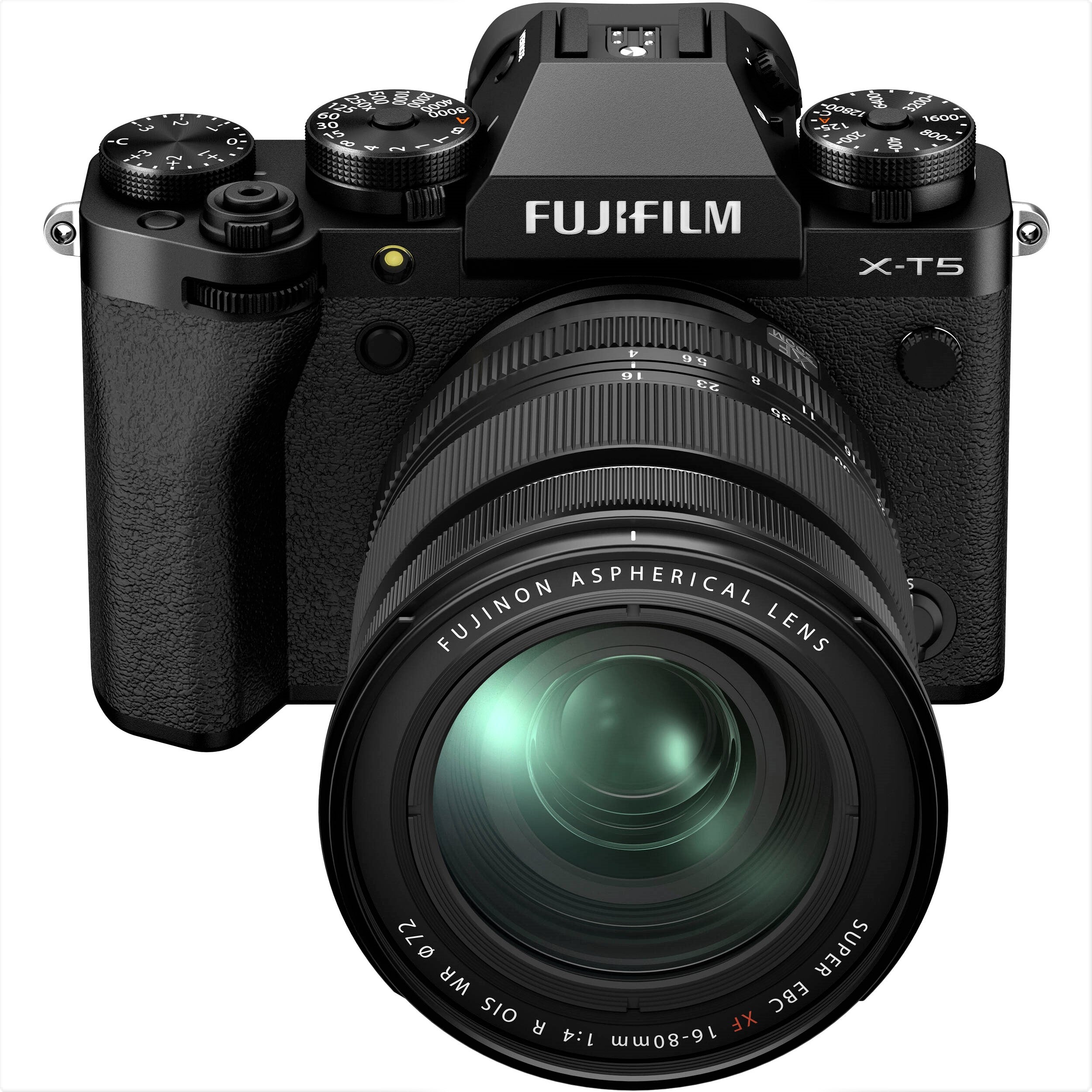 Fujifilm X-T5 Mirrorless Camera with 16-80mm Lens (Black) - Front view