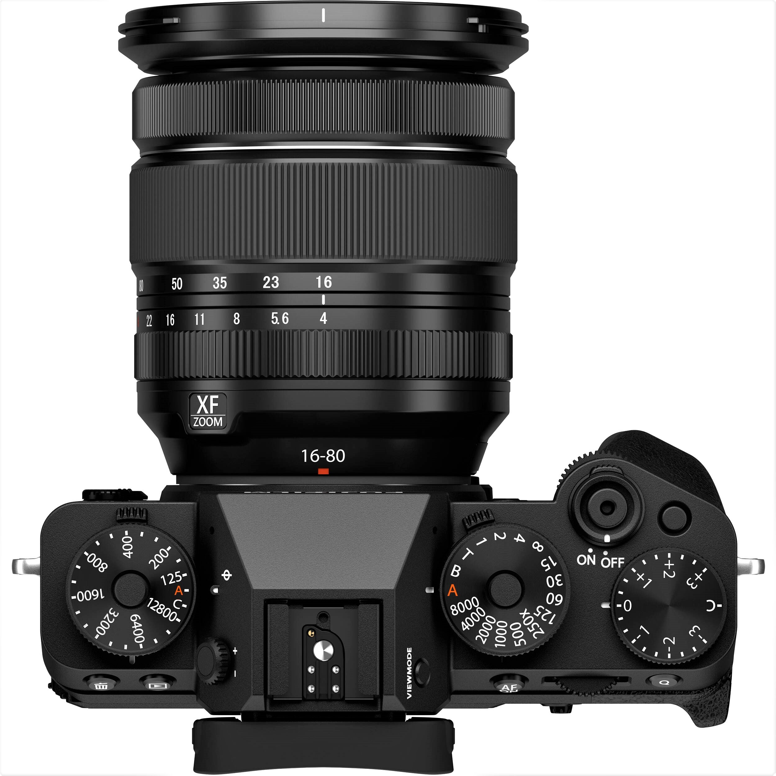 Fujifilm X-T5 Mirrorless Camera with 16-80mm Lens (Black) - Top View