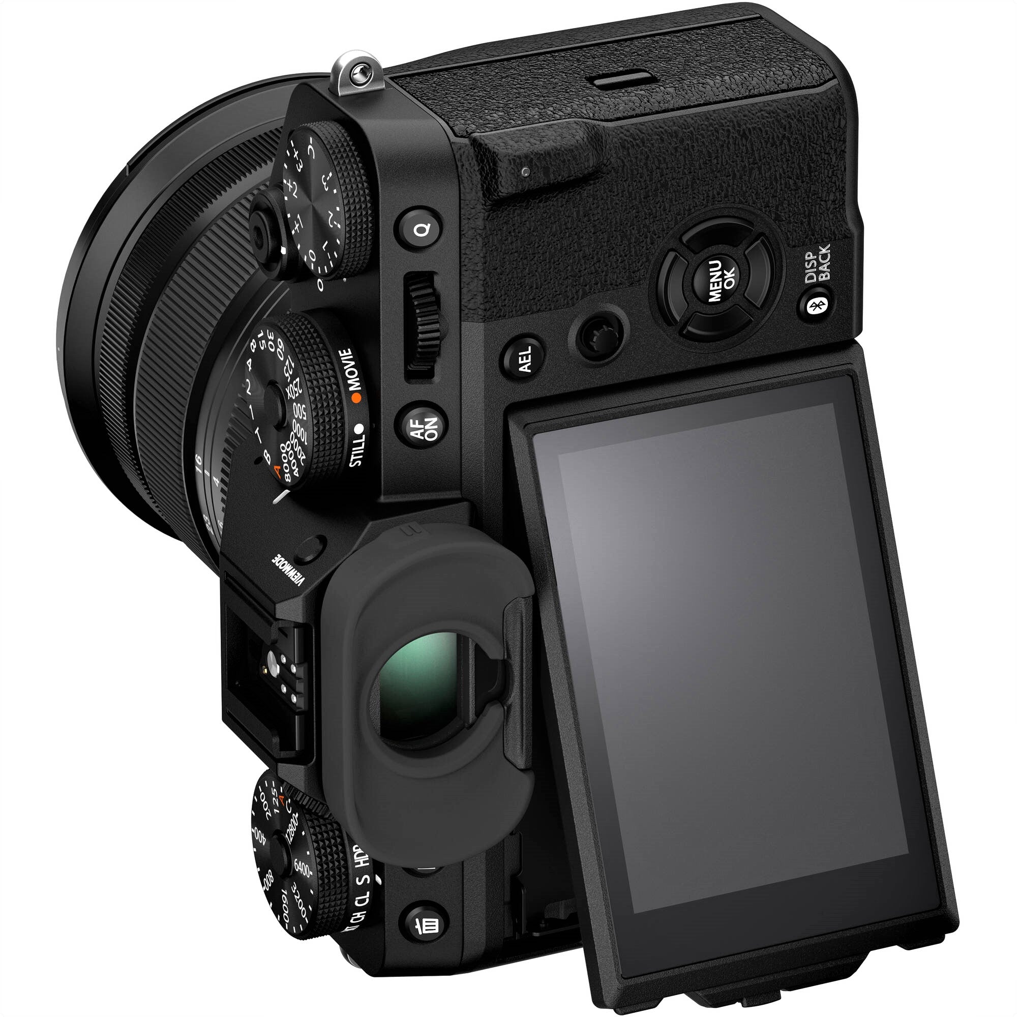 Fujifilm X-T5 Mirrorless Camera with 16-80mm Lens (Black) with its screen (Vertical)