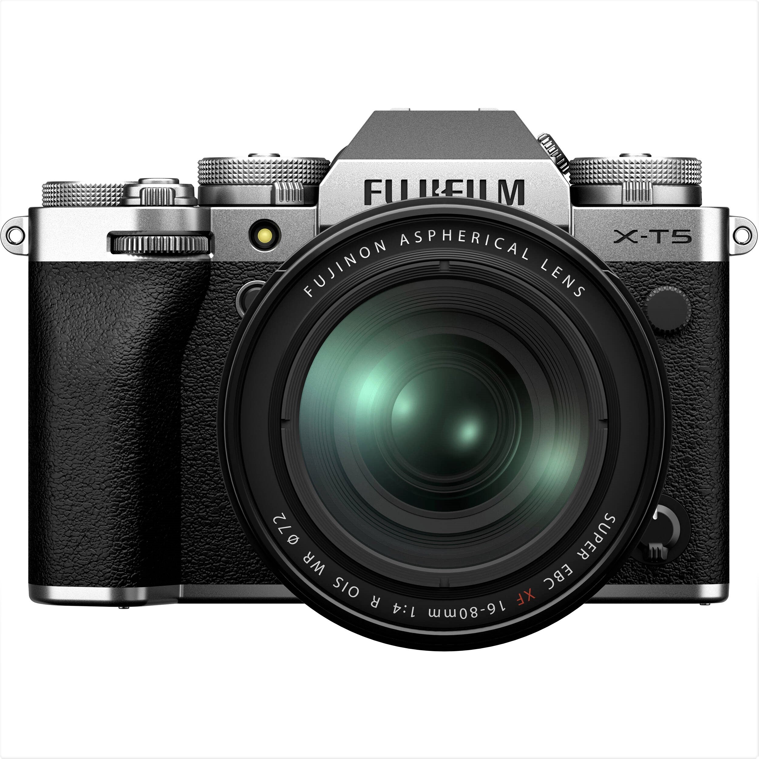 Fujifilm X-T5 Mirrorless Camera with 16-80mm Lens (Silver) - Front view