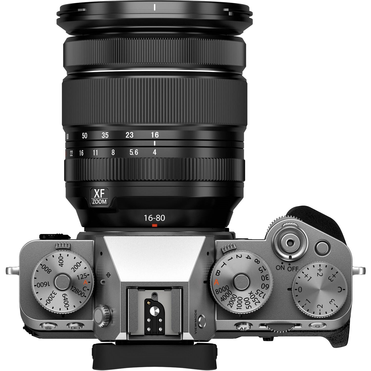 Fujifilm X-T5 Mirrorless Camera with 16-80mm Lens (Silver) - Top View