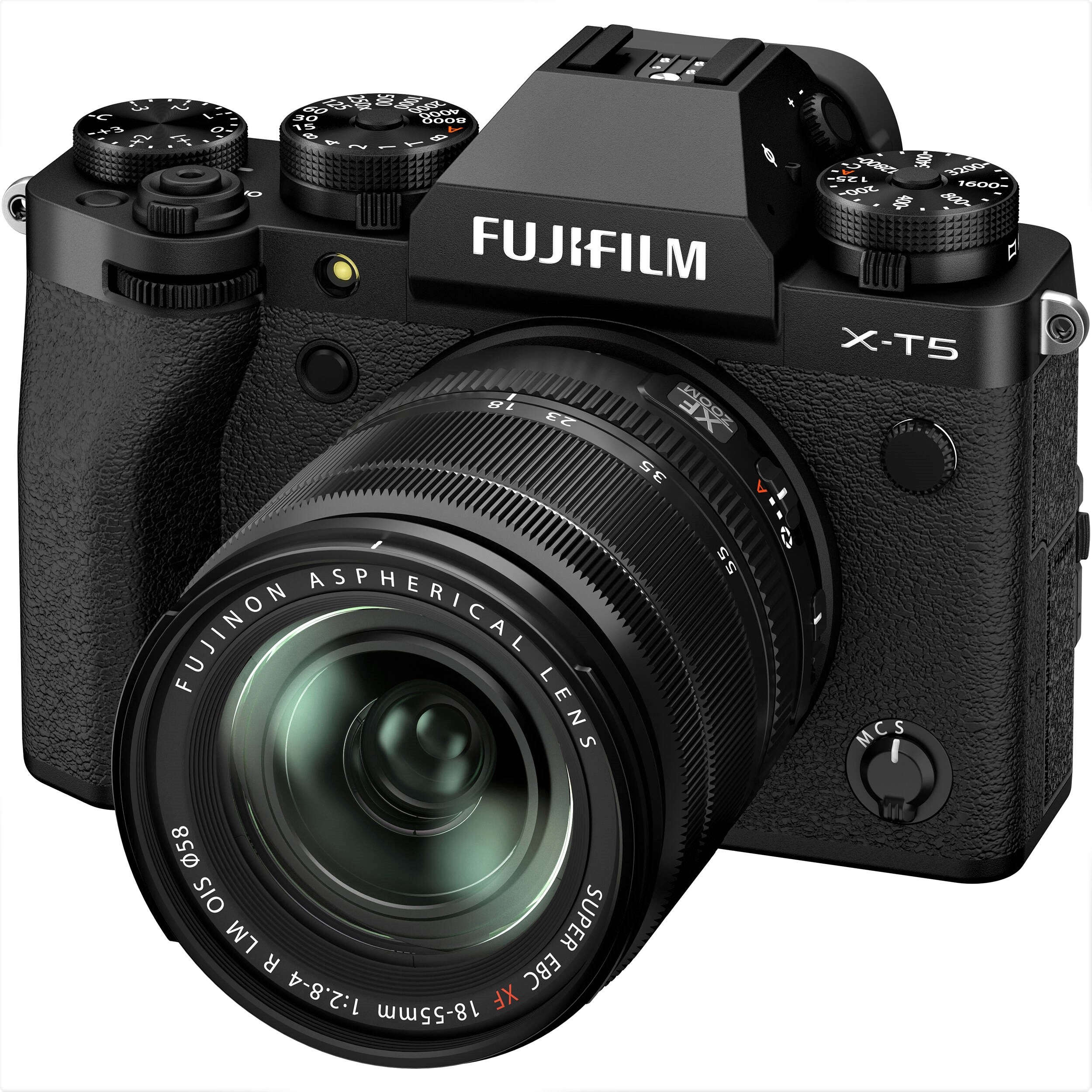 Fujifilm X-T5 Mirrorless Camera with 18-55mm Lens (Black)- Top View