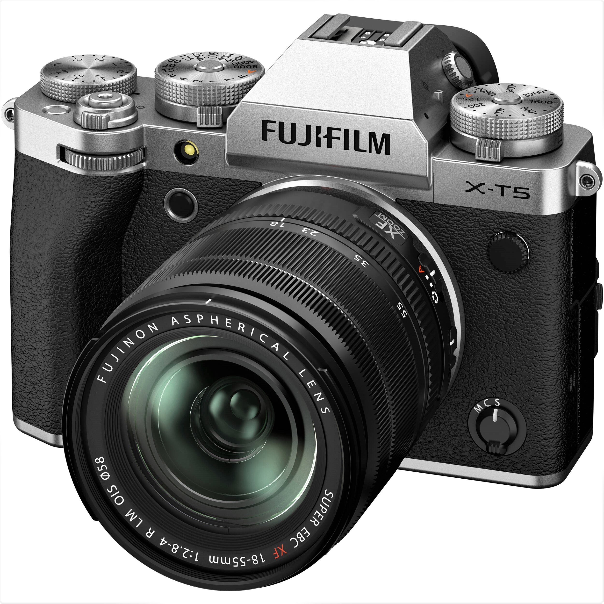 Fujifilm X-T5 Mirrorless Camera with 18-55mm Lens (Silver) - Top View