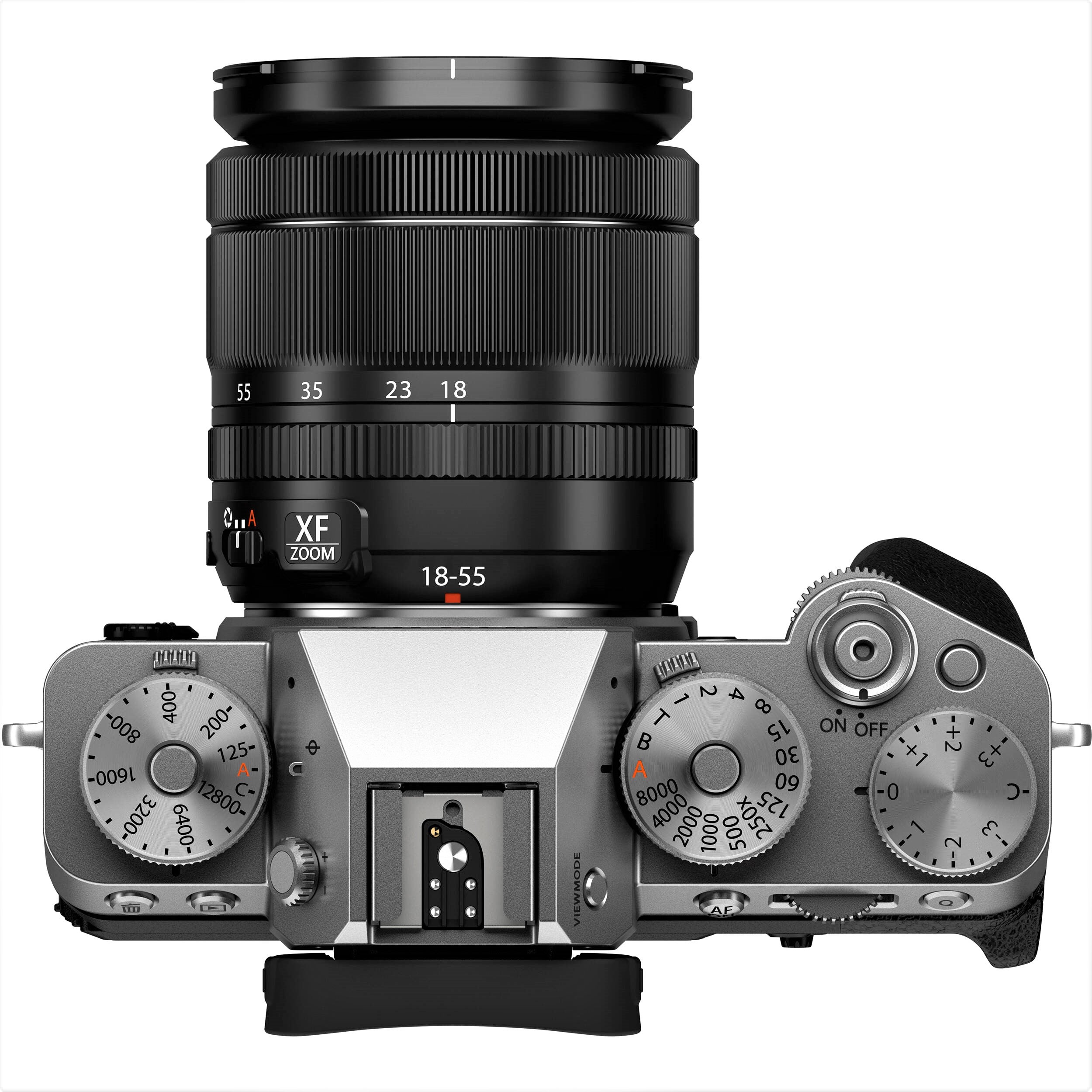 Fujifilm X-T5 Mirrorless Camera with 18-55mm Lens (Silver) - Top View