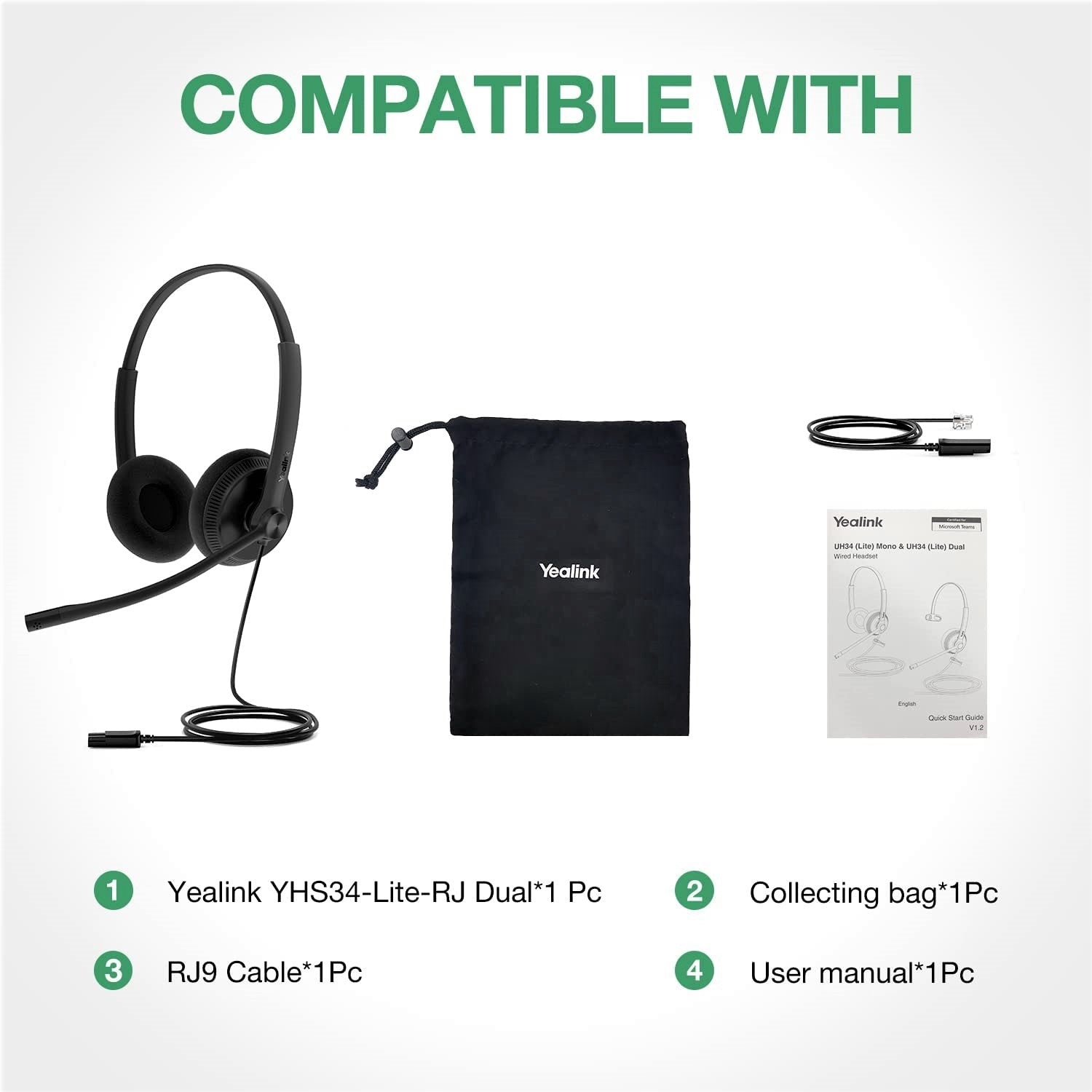 Yealink YHS34 Lite Dual Wideband Headset - Features