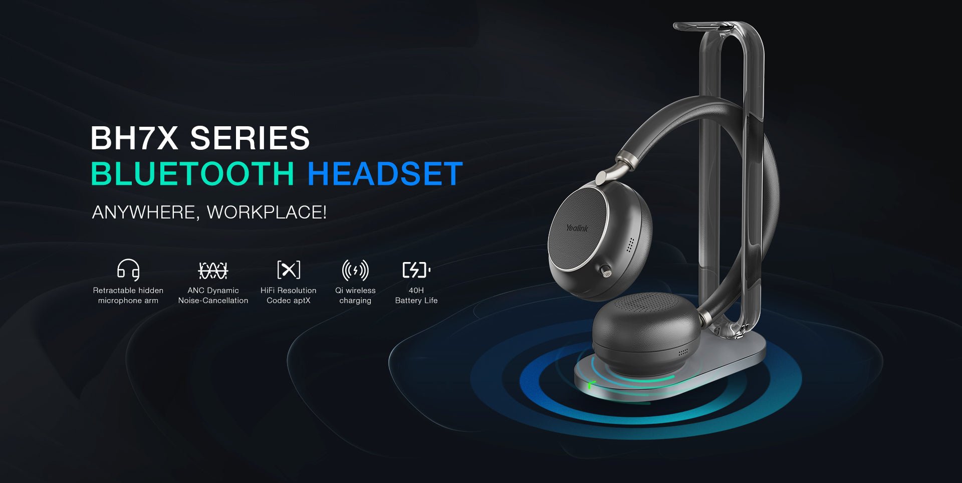 Yealink BH72 Bluetooth Wireless Headset with Charging Stand