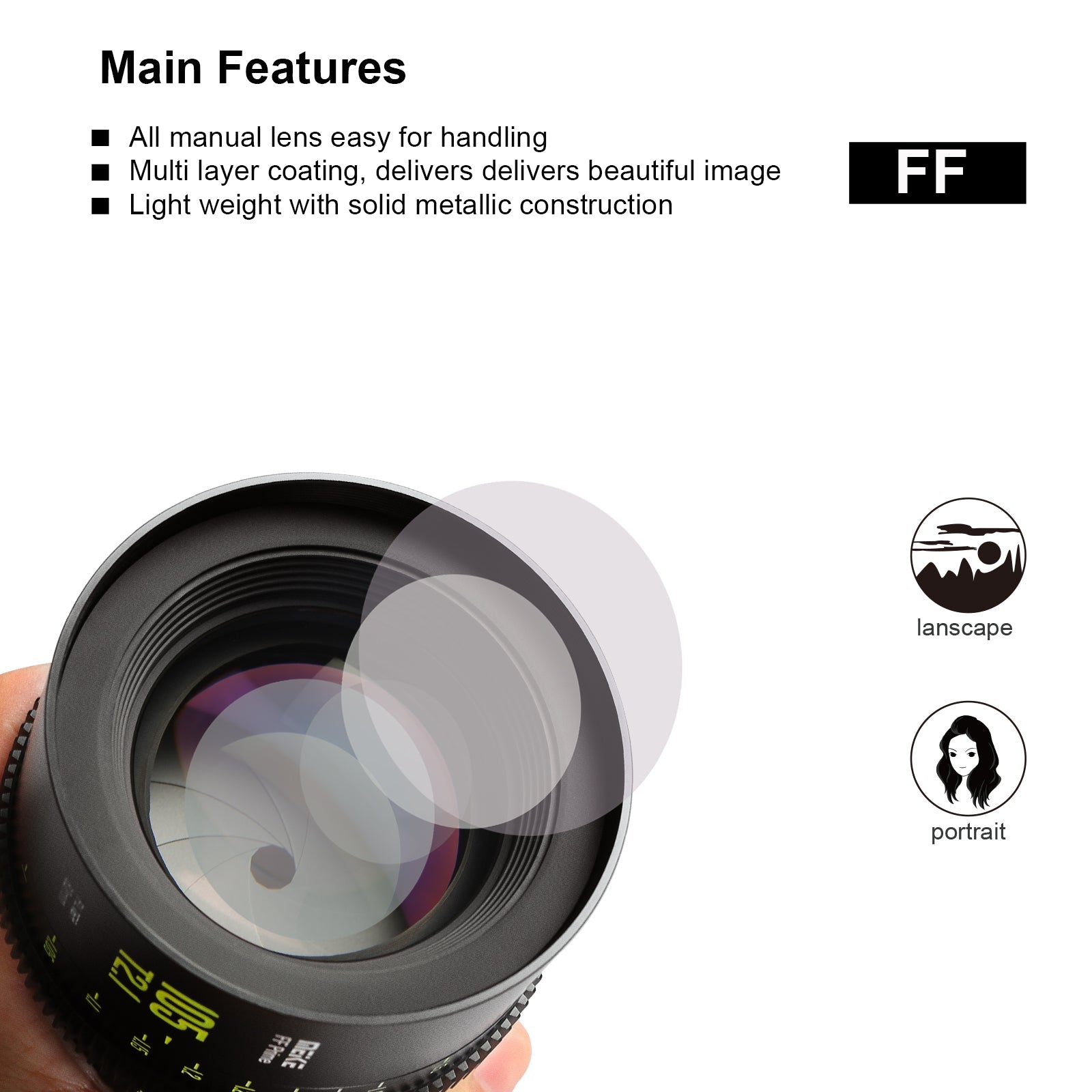 Meike Cinema Full Frame Cinema Prime 105mm T2.1 Lens (RF Mount)