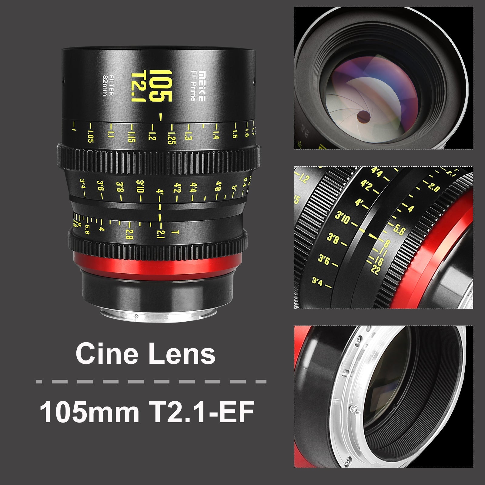 Meike Cinema Full Frame Cinema Prime 105mm T2.1 Lens (EF Mount)